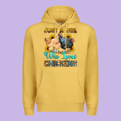 Just A Girl Who Loves Chickens Premium Hoodie Designed By Oliviacreatesart