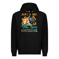 Black just a girl who loves chickens Premium Hoodie - OliviaCreatesArt