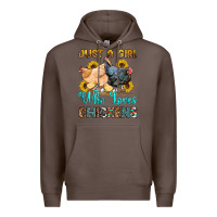 Coffee just a girl who loves chickens Premium Hoodie - OliviaCreatesArt