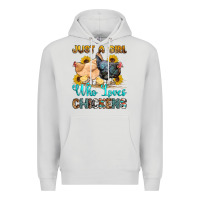 Dove Grey just a girl who loves chickens Premium Hoodie - OliviaCreatesArt