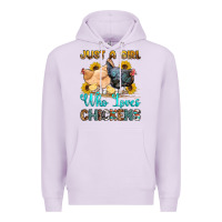 Lilac just a girl who loves chickens Premium Hoodie - OliviaCreatesArt