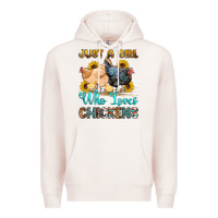 Pale Pink just a girl who loves chickens Premium Hoodie - OliviaCreatesArt