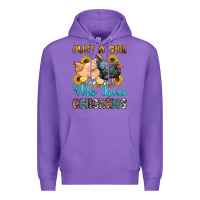 Purple just a girl who loves chickens Premium Hoodie - OliviaCreatesArt