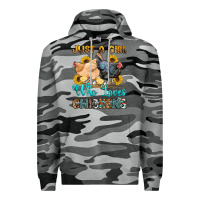 Slate Camo just a girl who loves chickens Premium Hoodie - OliviaCreatesArt
