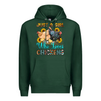 Sports Green just a girl who loves chickens Premium Hoodie - OliviaCreatesArt