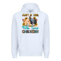 White just a girl who loves chickens Premium Hoodie - OliviaCreatesArt