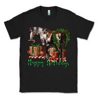 Black happy holidays mustang horse Classic Tee - LillyAllenDesigns