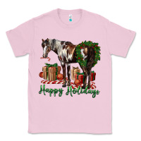Bubblegum Pink happy holidays mustang horse Classic Tee - LillyAllenDesigns