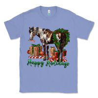 Colony Blue happy holidays mustang horse Classic Tee - LillyAllenDesigns