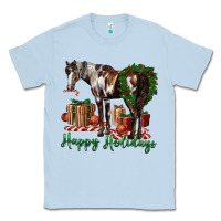 Dusty Blue happy holidays mustang horse Classic Tee - LillyAllenDesigns