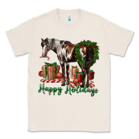 Natural happy holidays mustang horse Classic Tee - LillyAllenDesigns