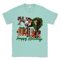 Seafoam happy holidays mustang horse Classic Tee - LillyAllenDesigns