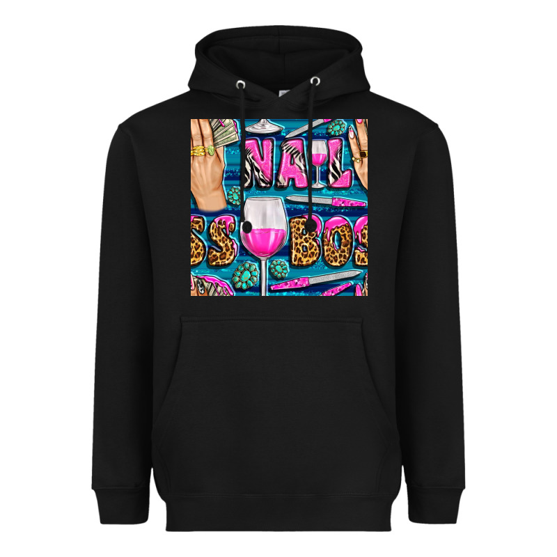 Nail Boss Money Hand And Wine With Gemstone Leopard And Zebra Seamless Heavyweight Hoodie by BundleAndBundleShop | Teevron
