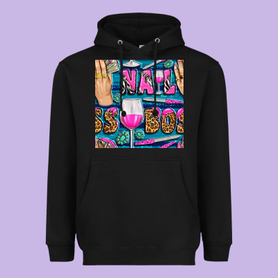 Nail Boss Money Hand And Wine With Gemstone Leopard And Zebra Seamless Heavyweight Hoodie Designed By Bundleandbundleshop