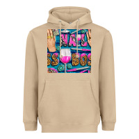 Mushroom nail boss money hand and wine with gemstone leopard and zebra seamless Heavyweight Hoodie - BundleAndBundleShop