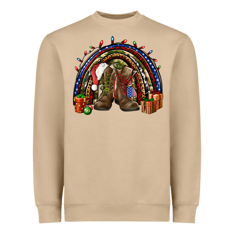 Army Christmas Rainbow Heavyweight Sweatshirt by NancyCooperArtShop | Teevron