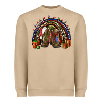Mushroom Army Christmas rainbow Heavyweight Sweatshirt - NancyCooperArtShop