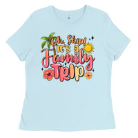 Baby Blue oh ship its a family trip summer vacation Ladies Tee - MaliasSmallBusiness