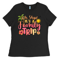 Black oh ship its a family trip summer vacation Ladies Tee - MaliasSmallBusiness