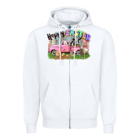 Happy Easter Truck With Farm Animals Easter Day Zipper Hoodie | Teevron