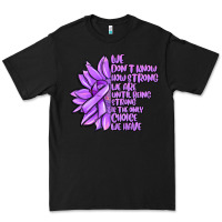 Black purple pancreatic cancer sunflower and cancer ribb Premium Tee - MaliasSmallBusiness