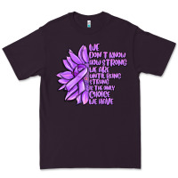 Plum purple pancreatic cancer sunflower and cancer ribb Premium Tee - MaliasSmallBusiness