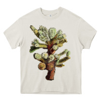 Cream cholla tree cactus Heavy Core Tee - LillyAllenDesigns