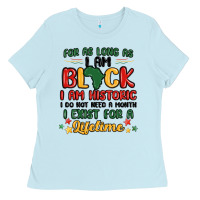 Baby Blue black history month malia Ladies Tee - MaliasSmallBusiness