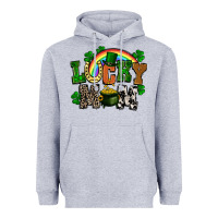 Heather Grey lucky mom St. Patricks Day Heavyweight Hoodie - FaDigitalArtStudio