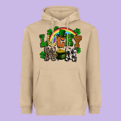 Lucky Mom St. Patricks Day Heavyweight Hoodie Designed By Fadigitalartstudio