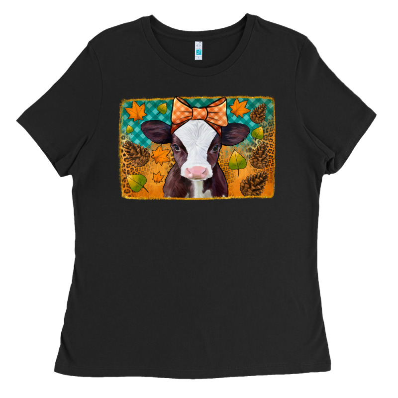 Autumn Baby Cow Ladies Tee by Jasminsmagicworld | Teevron