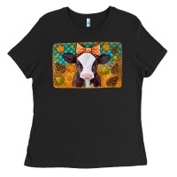 Black autumn baby cow Ladies Tee - Jasminsmagicworld