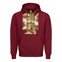 Burgundy Mama with leopard and cowhide regular can cooler Zipper Hoodie - HowdyJamesFarm