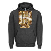 Charcoal Heather Mama with leopard and cowhide regular can cooler Zipper Hoodie - HowdyJamesFarm