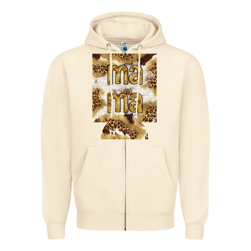 Mama With Leopard And Cowhide Regular Can Cooler Zipper Hoodie by HowdyJamesFarm | Teevron