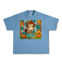 Pebble Blue Western Fall Cow Urban Heavy Tee - LillyAllenDesigns