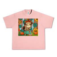 Salmon Western Fall Cow Urban Heavy Tee - LillyAllenDesigns