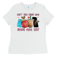 White can't talk right now doing mimi shit Ladies Tee - MaliasSmallBusiness