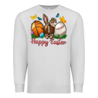 Dove Grey Happy Easter Sports With Butterfly Premium Sweatshirt - BundleAndBundleShop