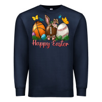 Navy Happy Easter Sports With Butterfly Premium Sweatshirt - BundleAndBundleShop