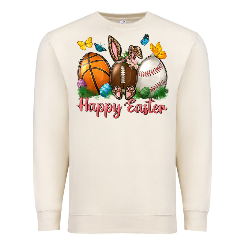 Happy Easter Sports With Butterfly Premium Sweatshirt by BundleAndBundleShop | Teevron