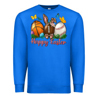 True Royal Happy Easter Sports With Butterfly Premium Sweatshirt - BundleAndBundleShop
