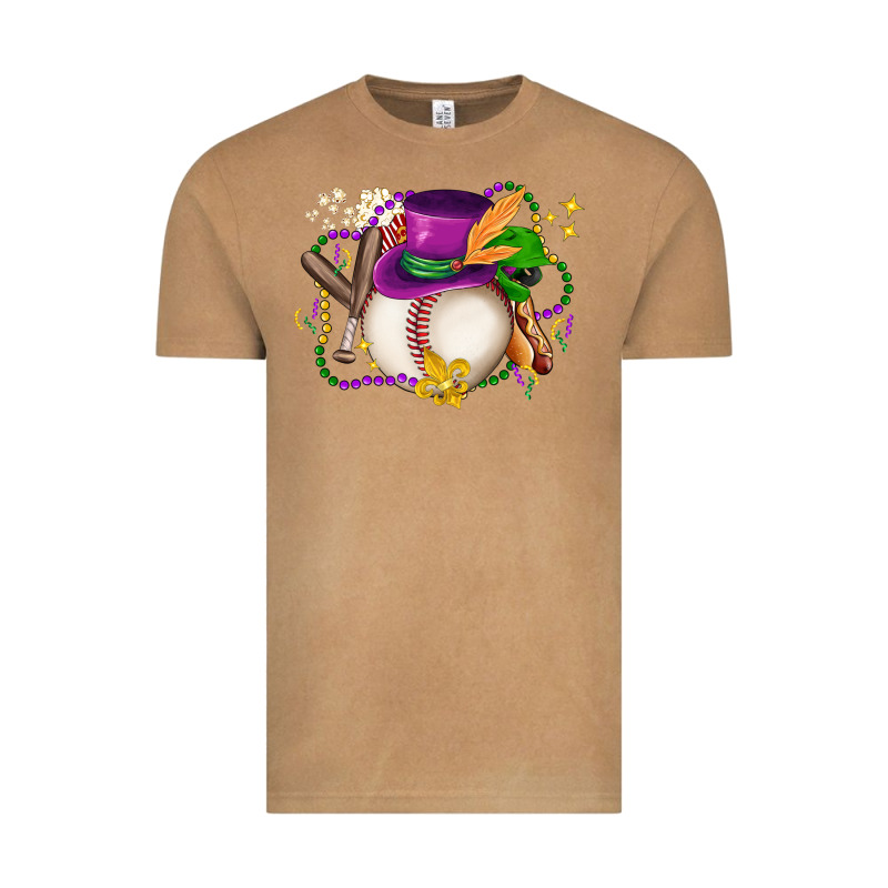 Mardi Gras Baseball Vintage Tee by LillyAllenDesigns | Teevron