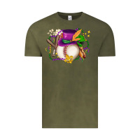 Vintage Olive mardi gras baseball Vintage Tee - LillyAllenDesigns