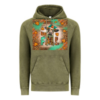 Vintage Olive Western Hay Fall Cow Vintage Hoodie - LillyAllenDesigns