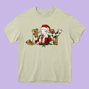 Joy Christmas Lamb Heavy Core Tee Designed By Jasminsmagicworld