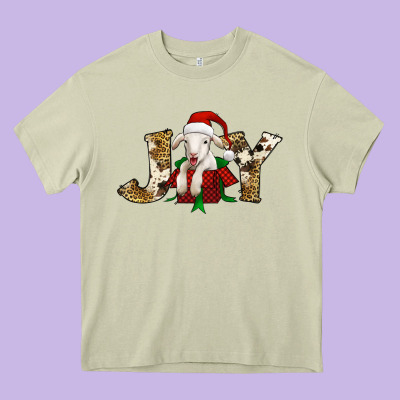 Joy Christmas Lamb Heavy Core Tee Designed By Jasminsmagicworld