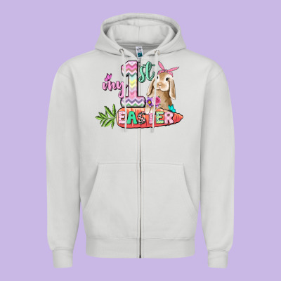 My First Easter Day Zipper Hoodie Designed By Cowgirlartshop