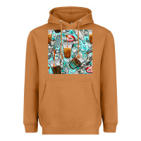 Meerkat dentist coffee cups toothpaste and teeth with cowhide seamless pattern Heavyweight Hoodie - BundleAndBundleShop