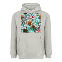 Moon Dust dentist coffee cups toothpaste and teeth with cowhide seamless pattern Heavyweight Hoodie - BundleAndBundleShop